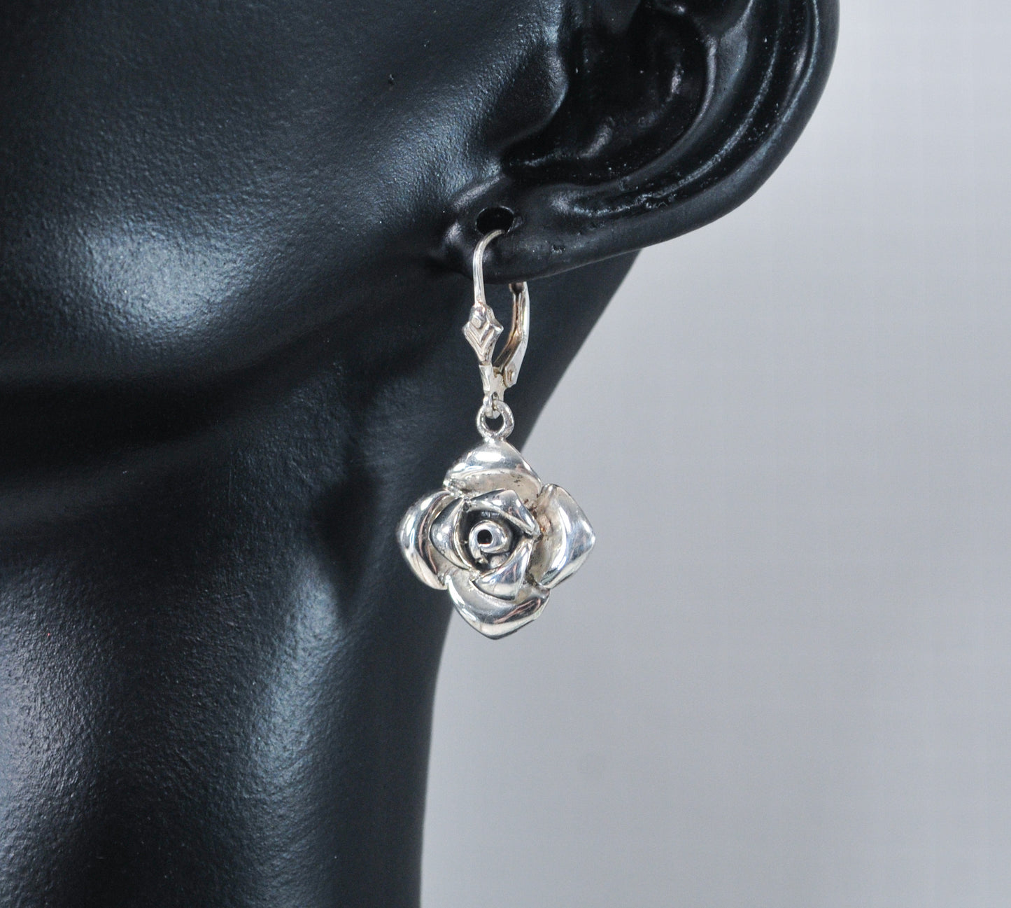 925 Sterling Silver Rose Earrings