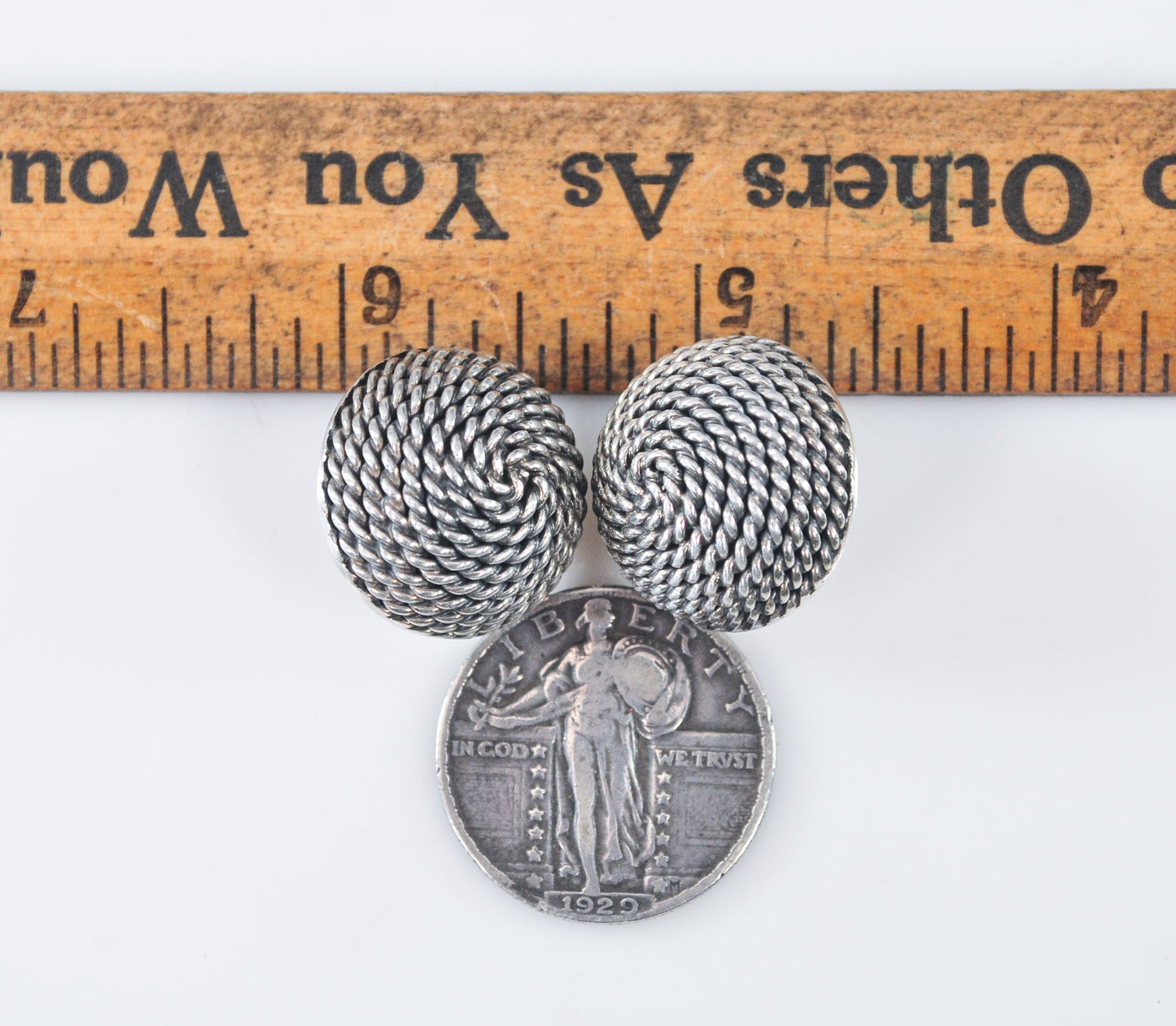 Southwestern Taxco Sterling Silver Dome Button Earrings