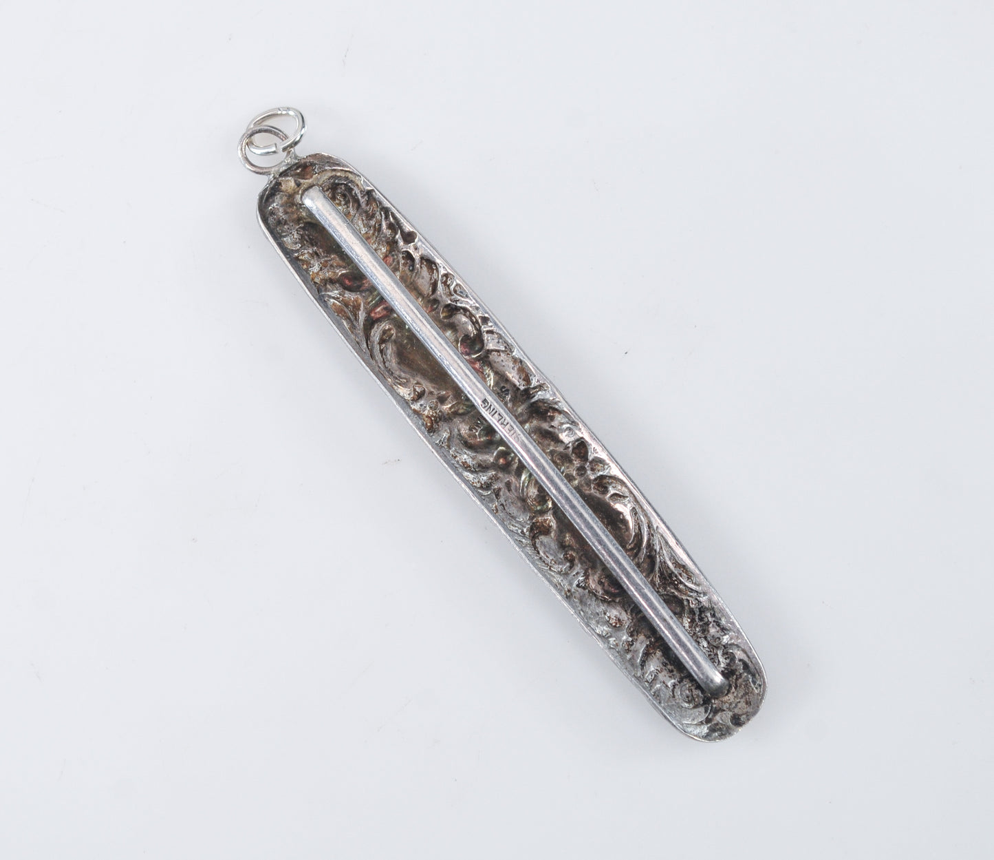 Repurposed Antique Victorian Sterling Silver Sash Slide Pendant