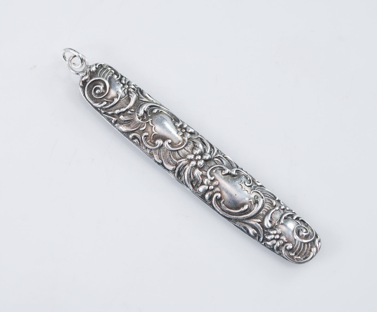 Repurposed Antique Victorian Sterling Silver Sash Slide Pendant