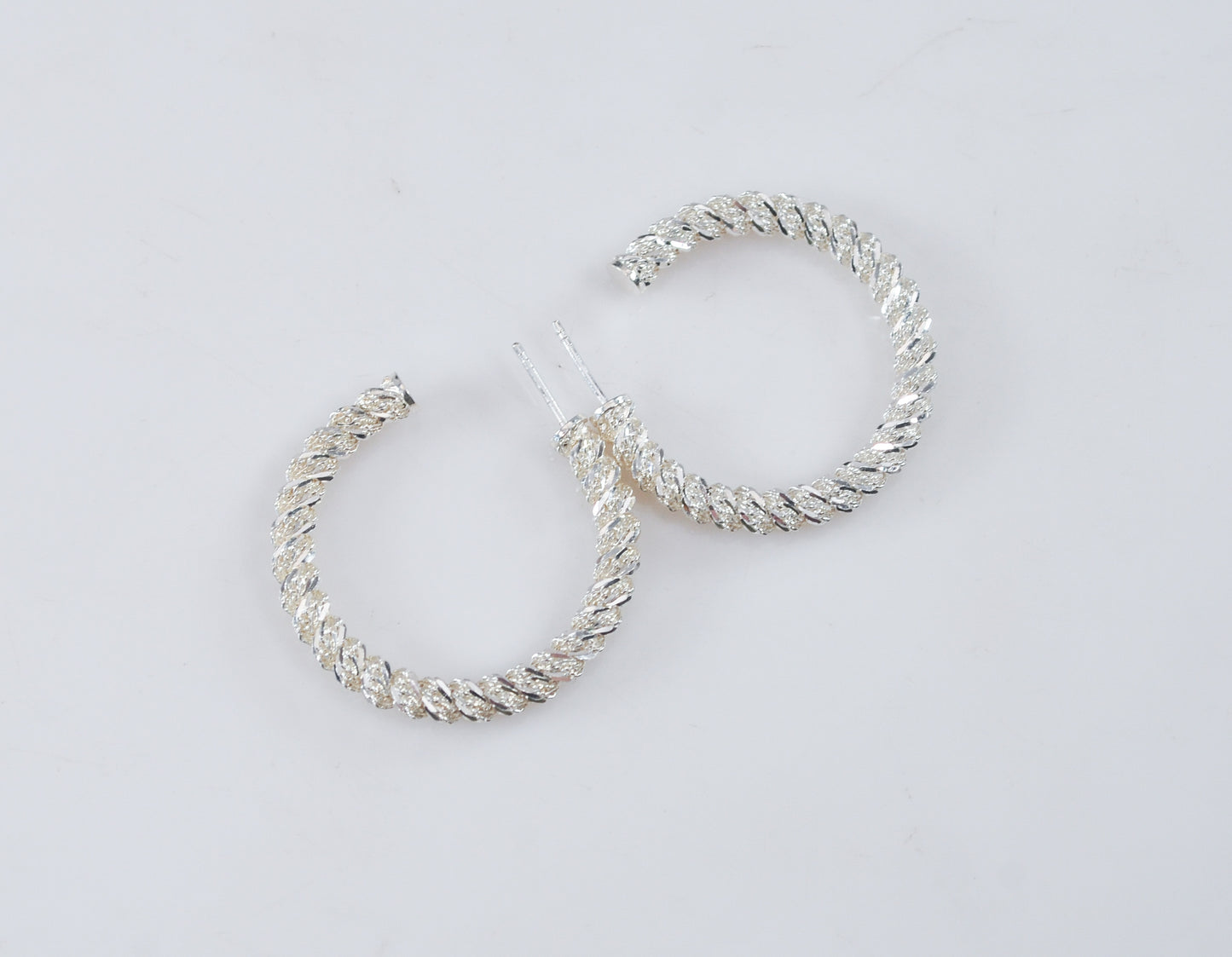 925 Italy Sterling Silver Hoop Earrings