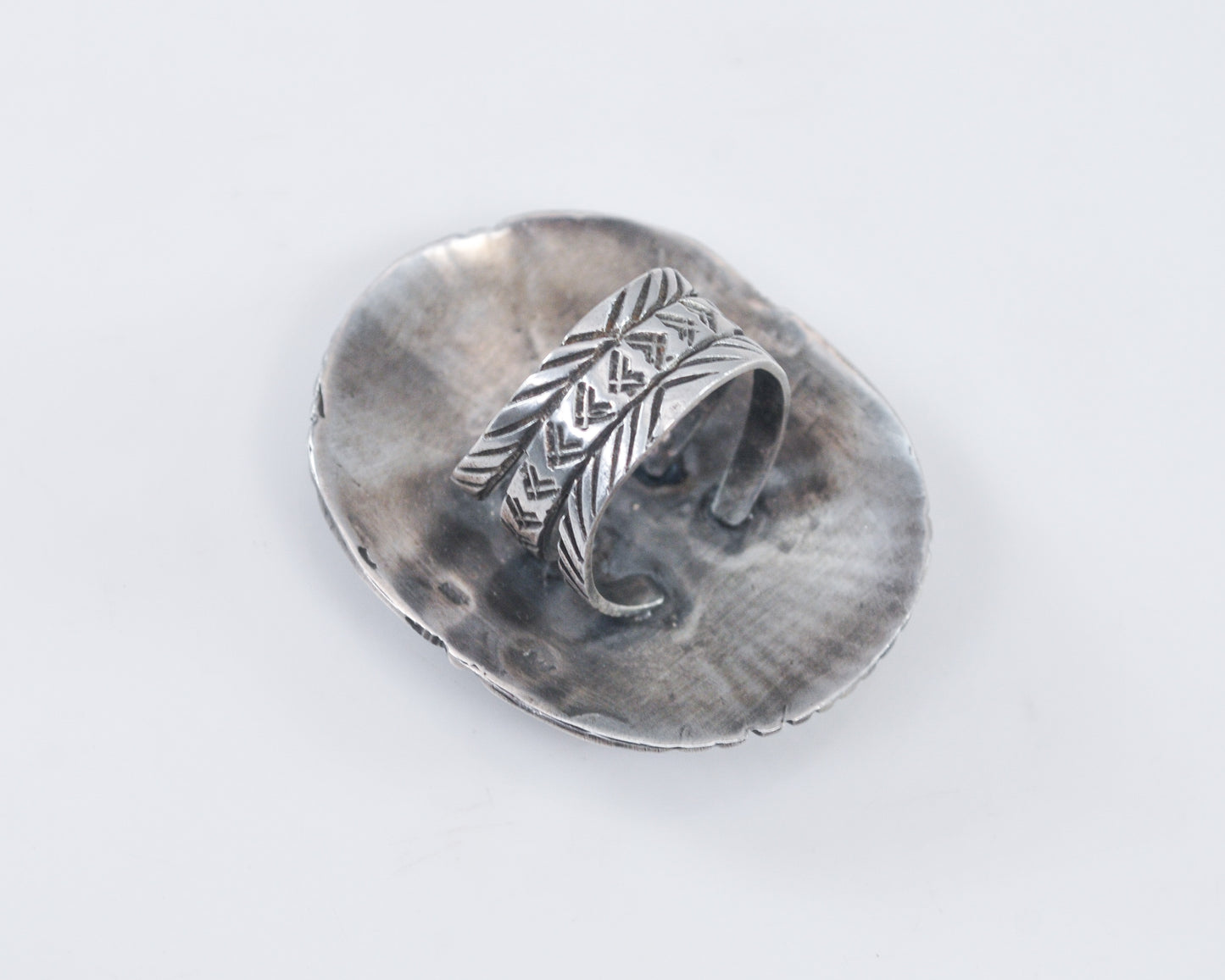 Huge Navajo Sterling Silver Concho Ring