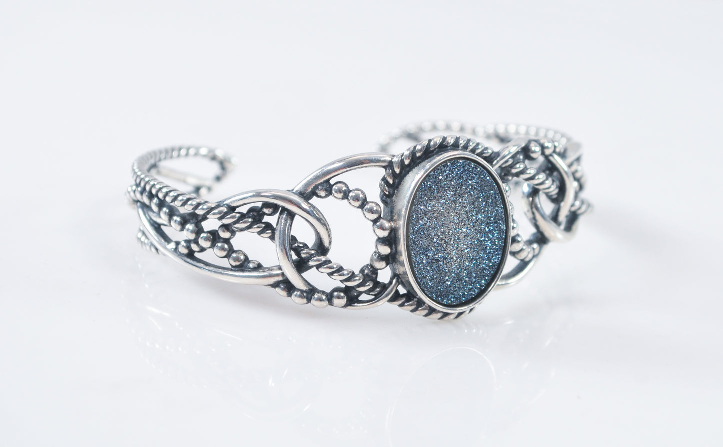 Carolyn Pollack Sterling Silver Druzy Cuff Bracelet