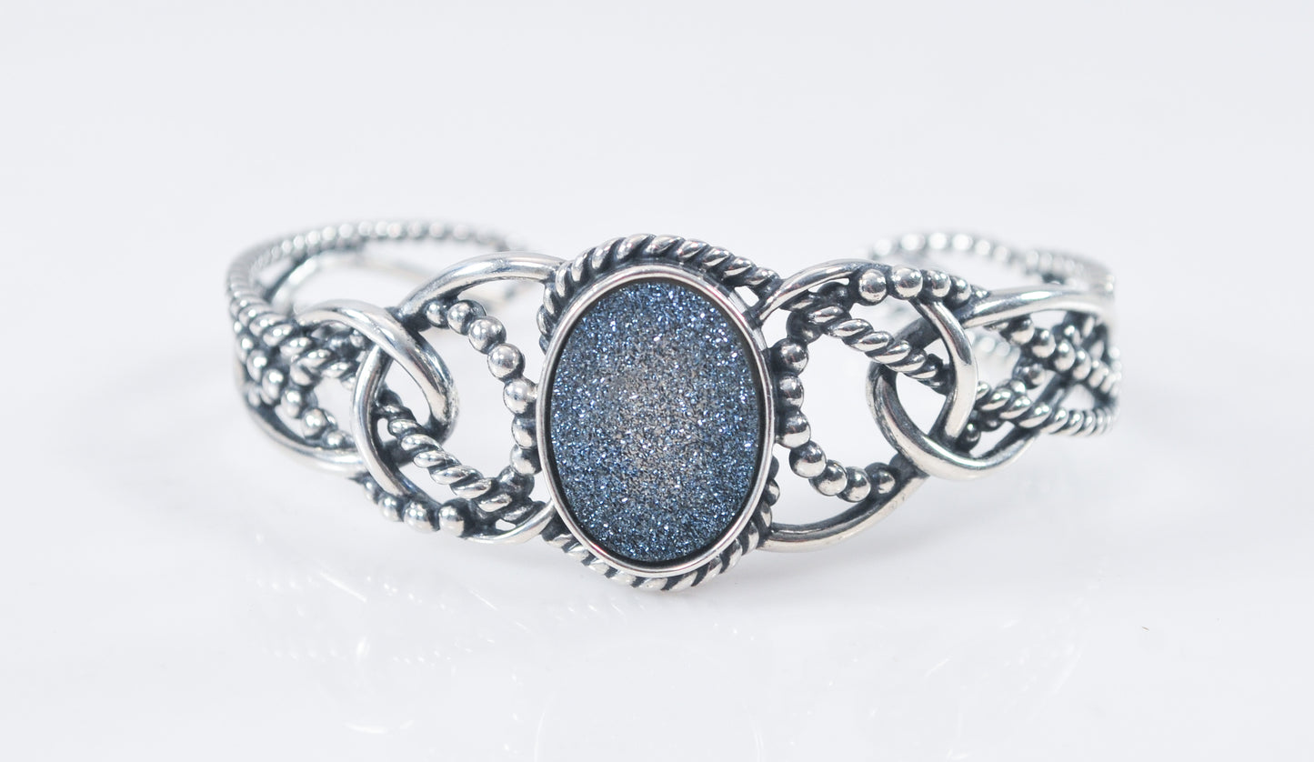 Carolyn Pollack Sterling Silver Druzy Cuff Bracelet