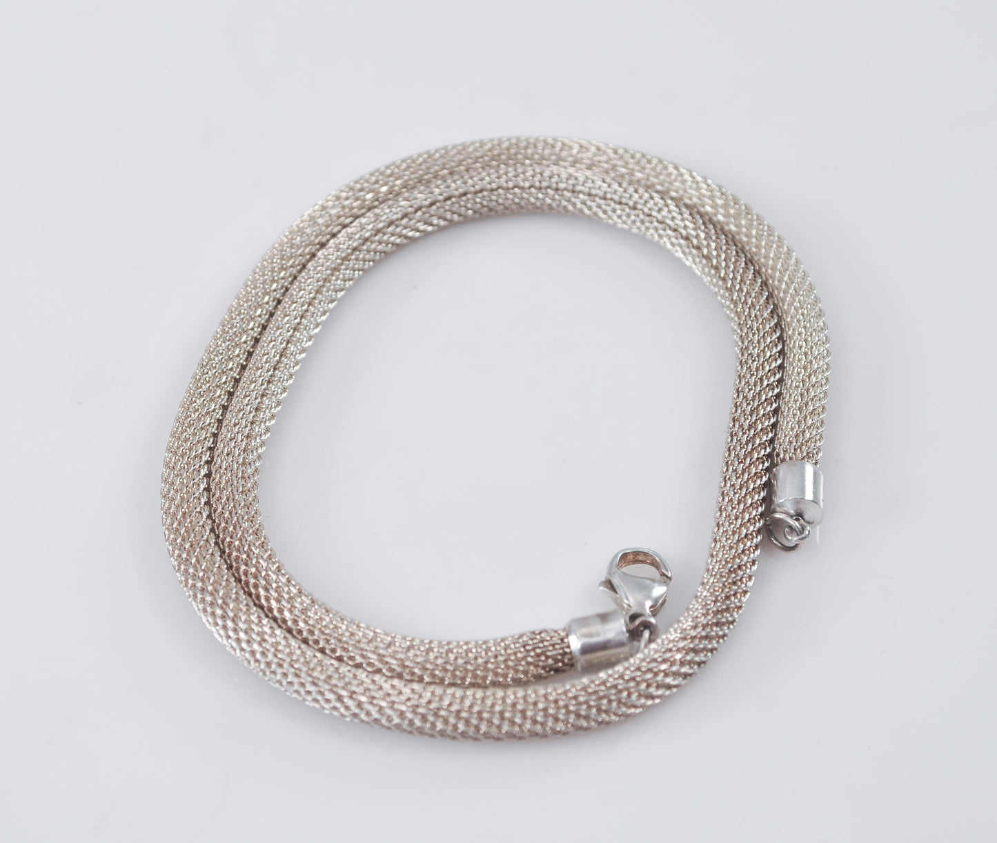 5mm Sterling Silver Round Hollow Mesh Necklace