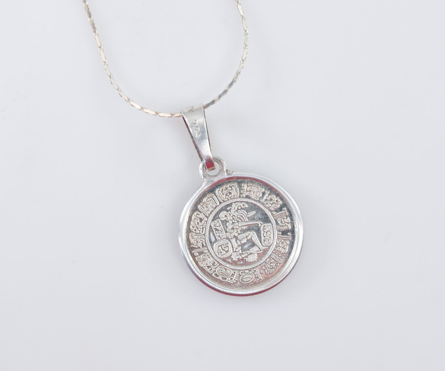 925 Mexico Mayan Calendar Necklace