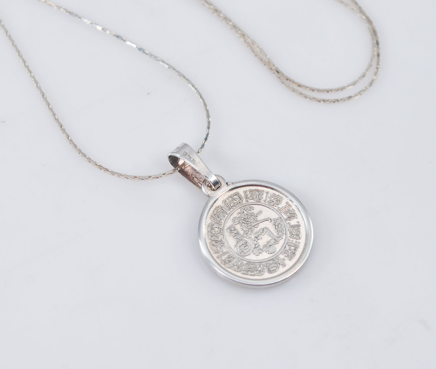 925 Mexico Mayan Calendar Necklace