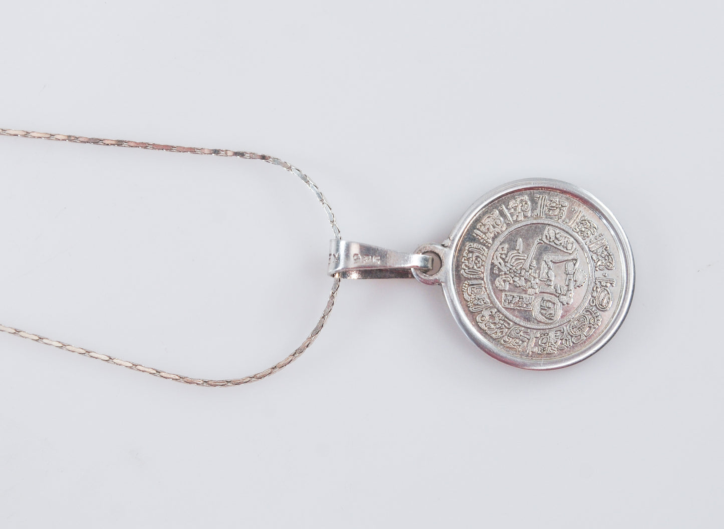 925 Mexico Mayan Calendar Necklace