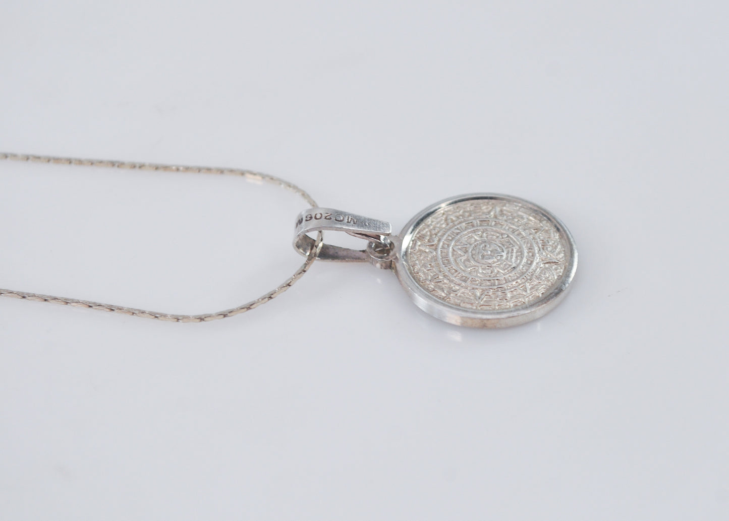 925 Mexico Mayan Calendar Necklace