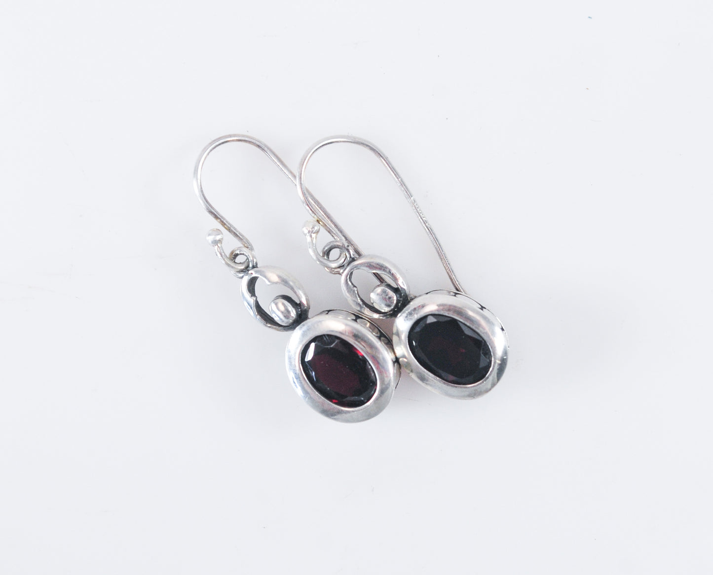 Designer Sterling Silver Garnet Earrings