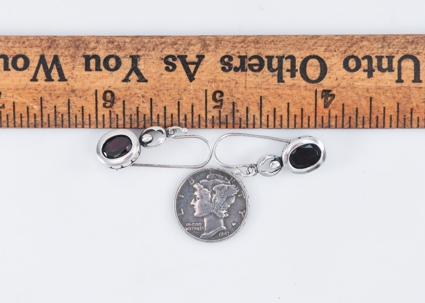 Designer Sterling Silver Garnet Earrings