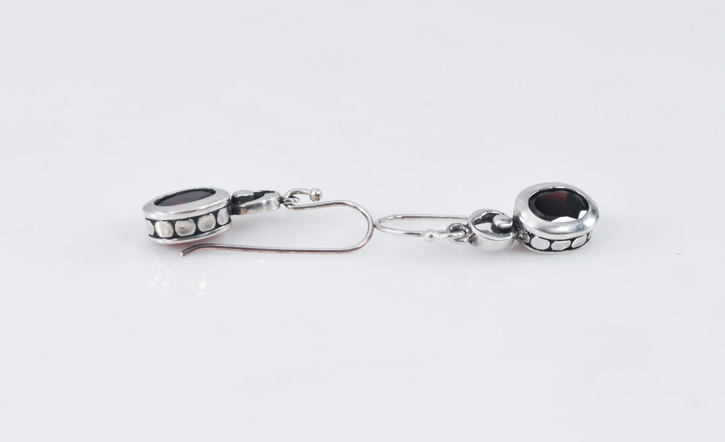 Designer Sterling Silver Garnet Earrings