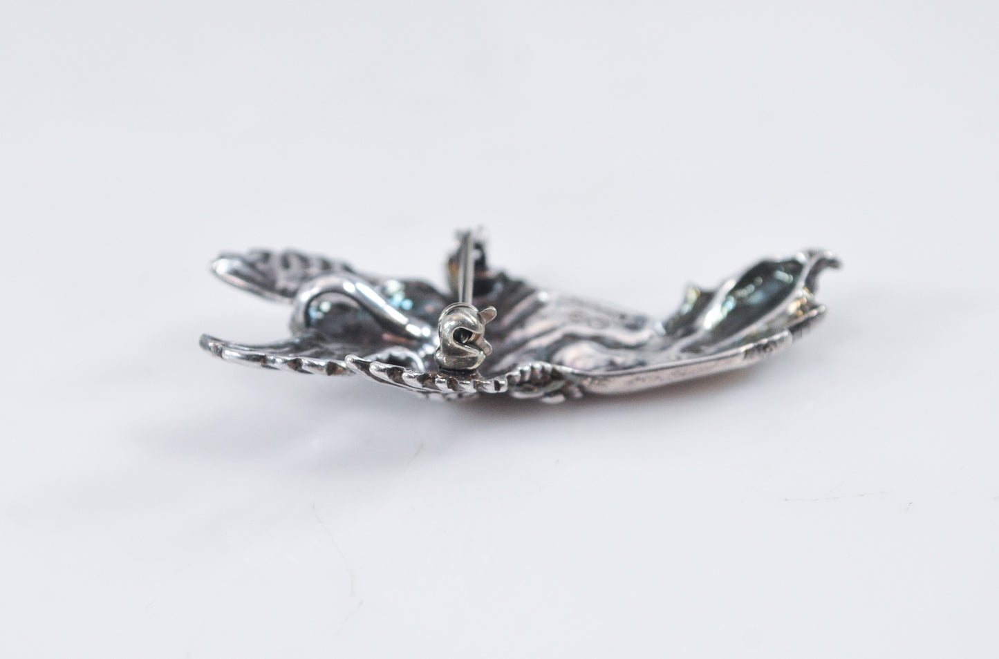 Shube Sterling Silver Double Angel Brooch Pendant