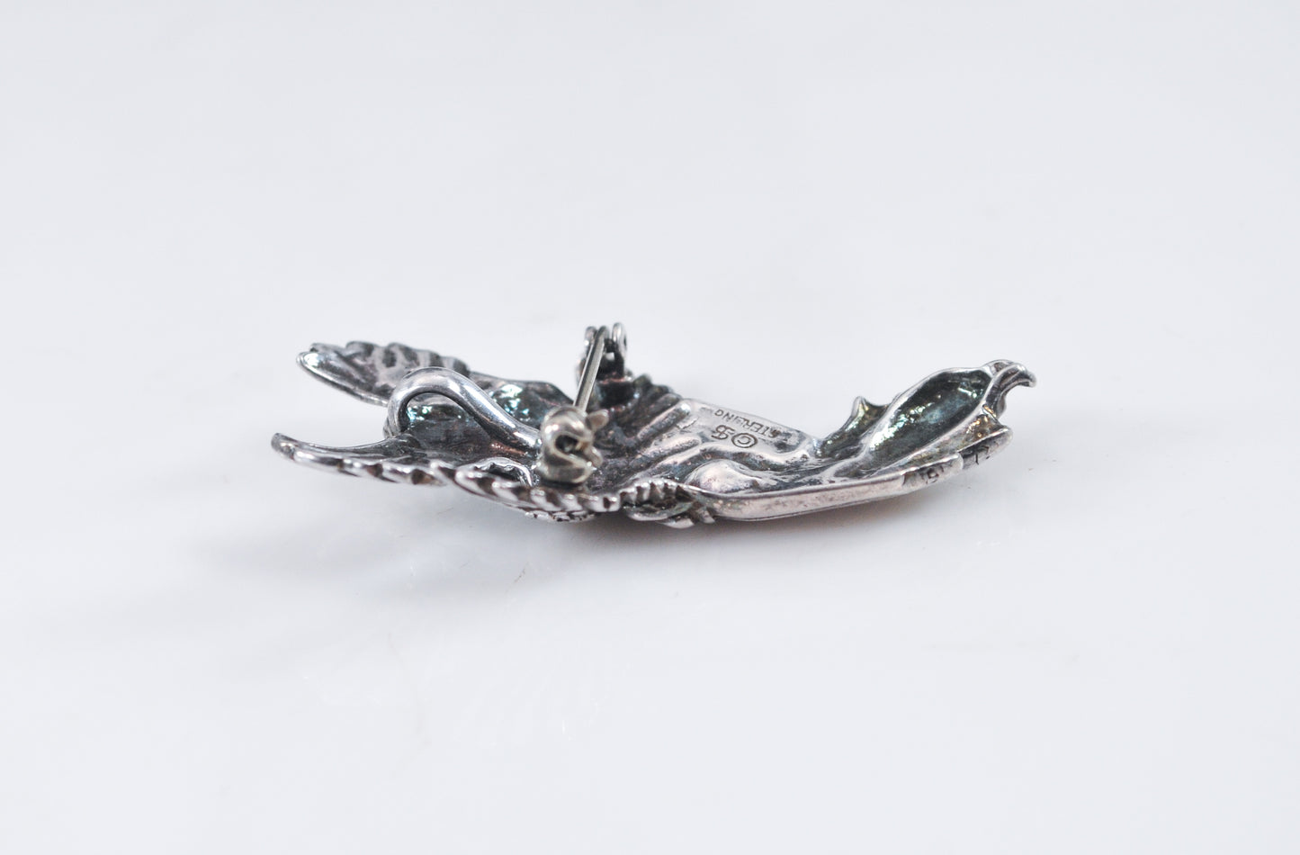 Shube Sterling Silver Double Angel Brooch Pendant