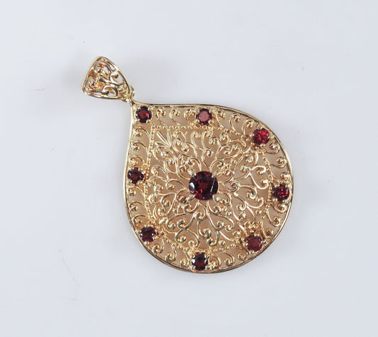 Ross Simons Gold over Sterling Garnet Pendant