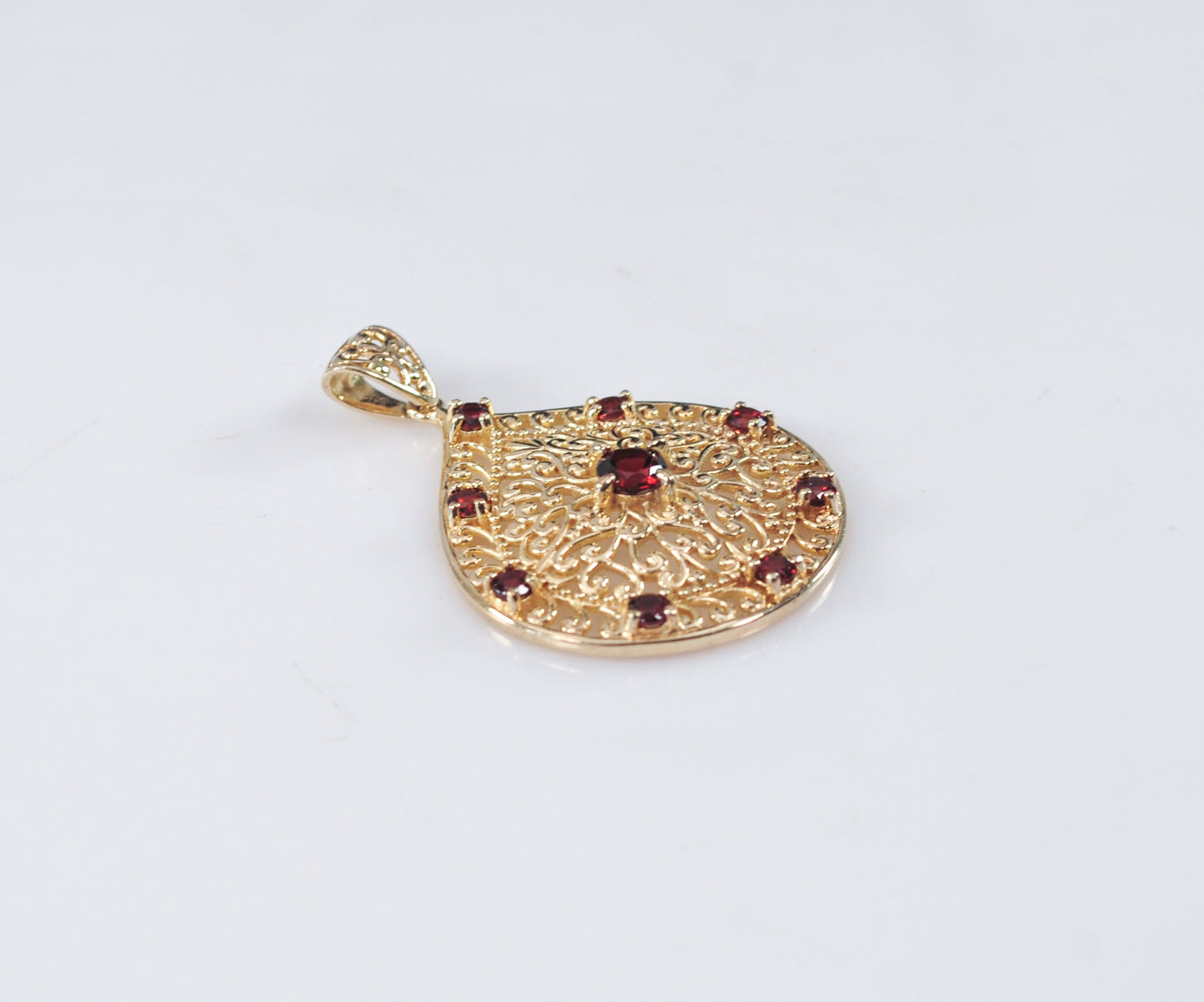 Ross Simons Gold over Sterling Garnet Pendant