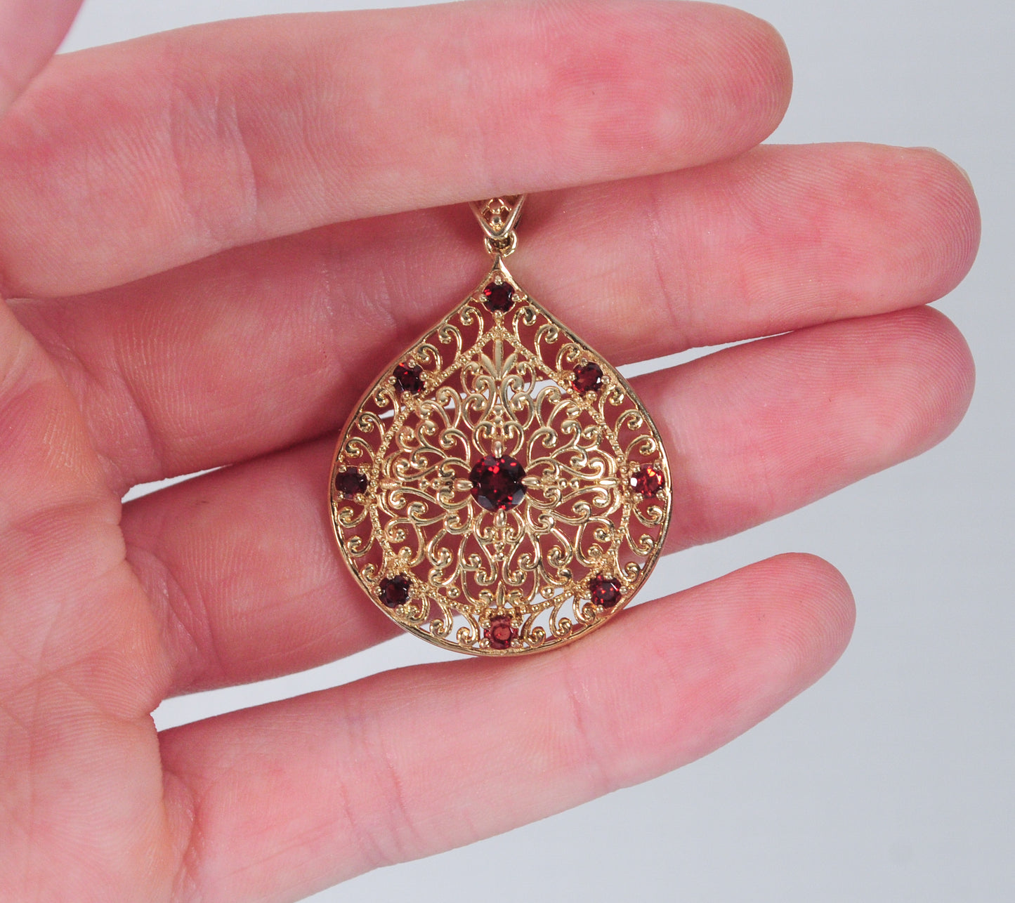 Ross Simons Gold over Sterling Garnet Pendant