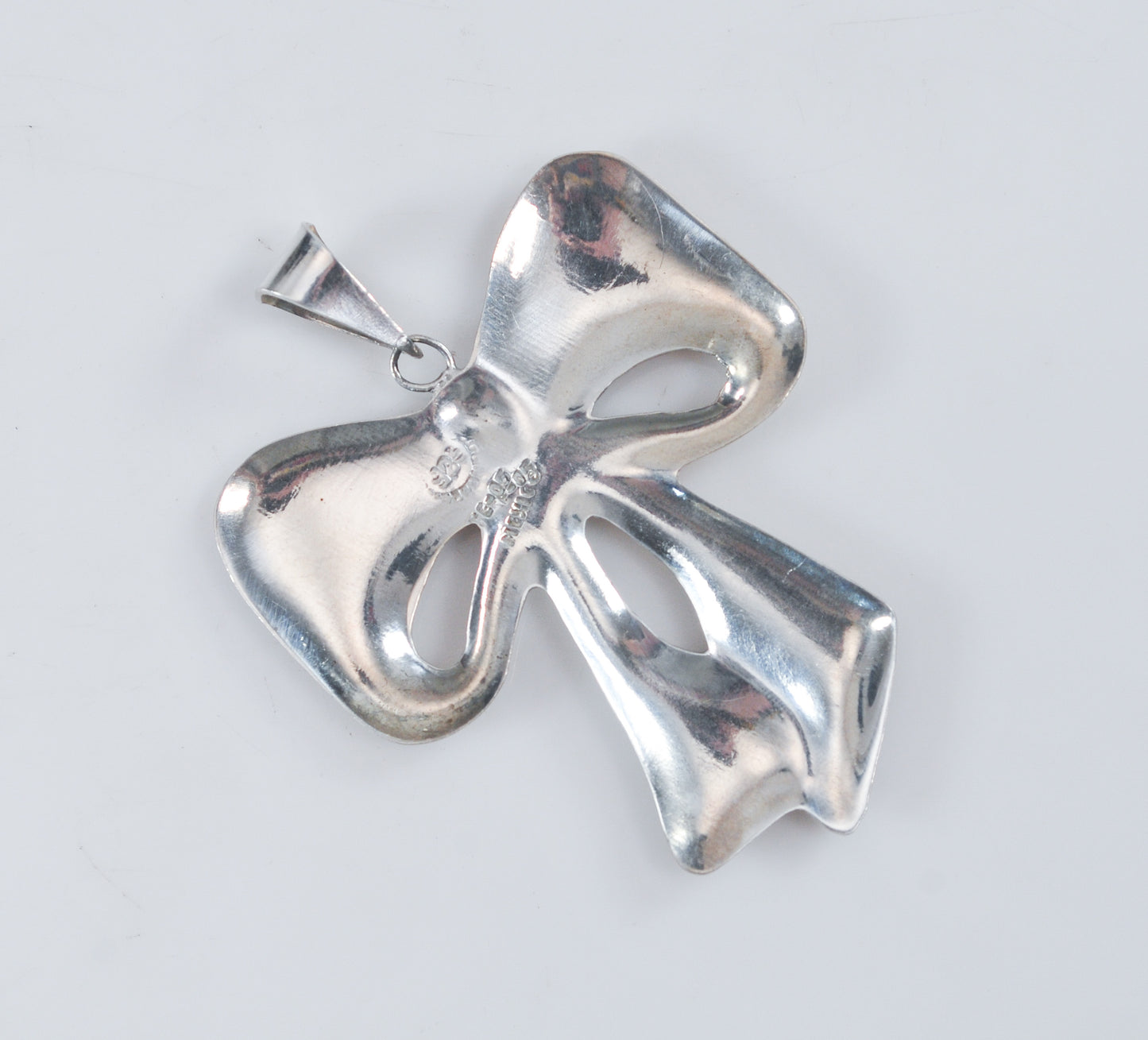 Vintage Taxco Sterling Silver Bow Pendant