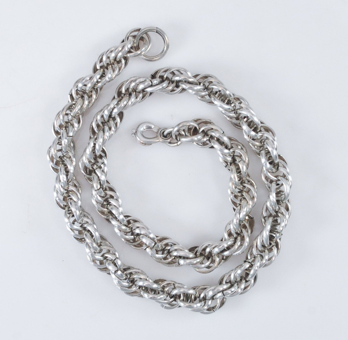 Heavy Vintage Spiral Link Choker Necklace