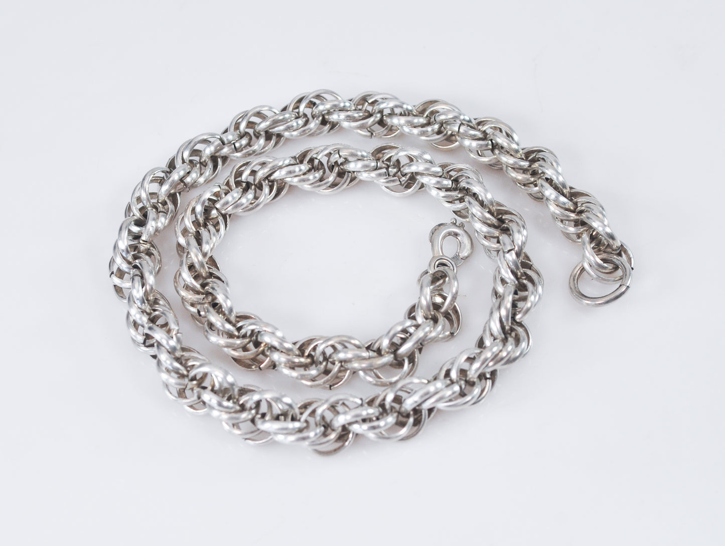 Heavy Vintage Spiral Link Choker Necklace