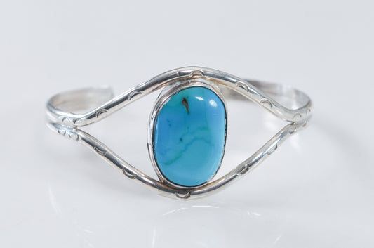 Vintage Sterling Silver Southwestern Turquoise Cuff Bracelet