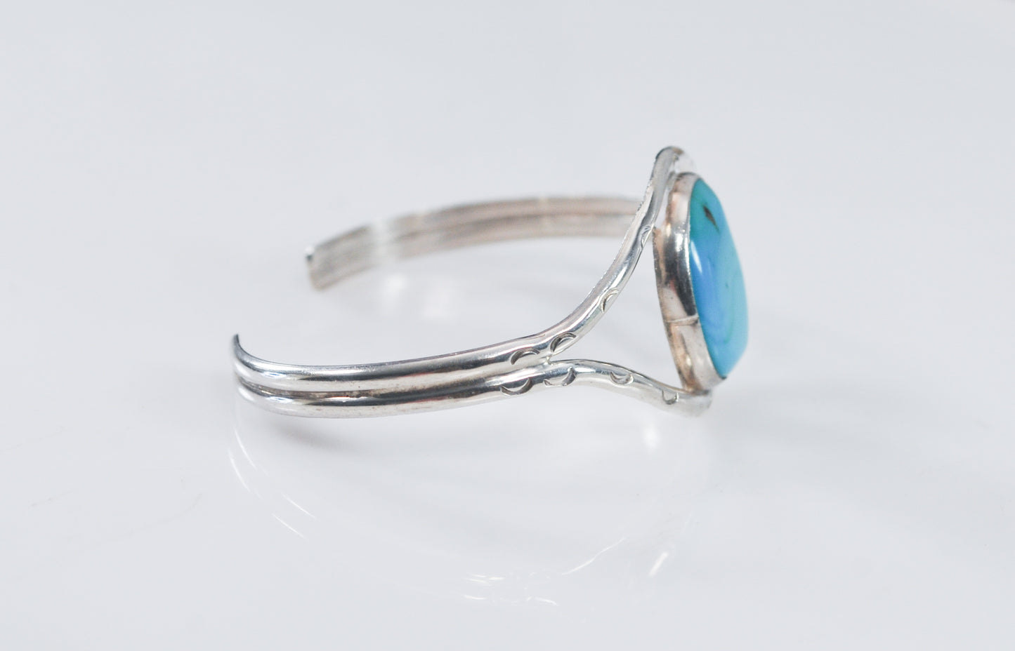 Vintage Sterling Silver Southwestern Turquoise Cuff Bracelet