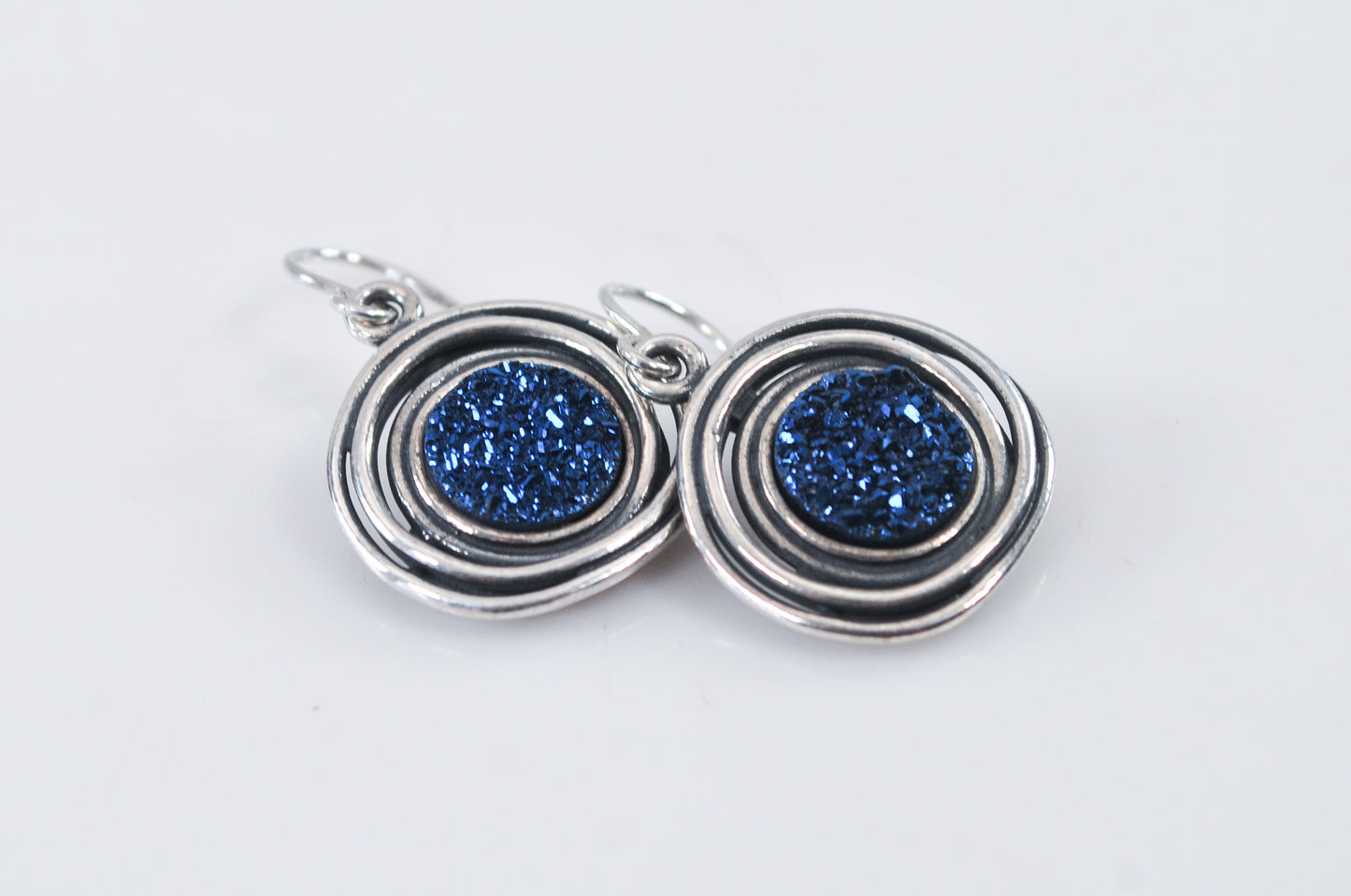 Modernist Or Paz Creations Sterling Silver Druzy Earrings