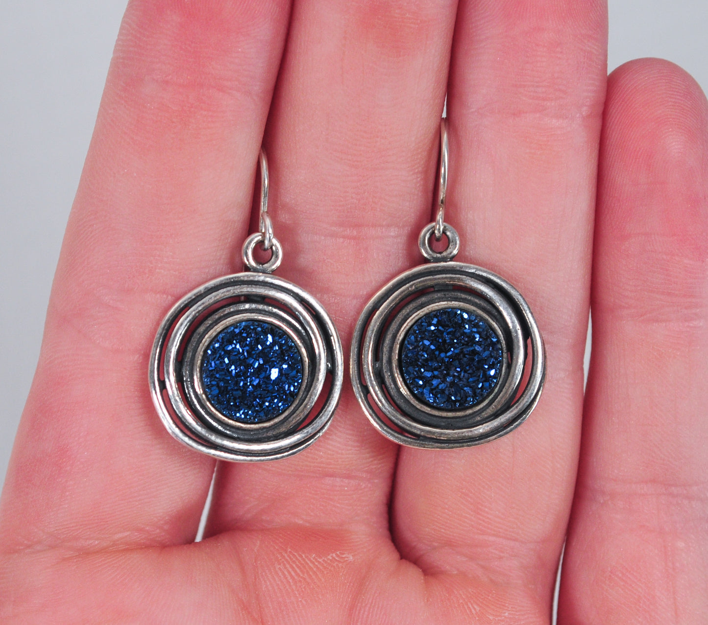 Modernist Or Paz Creations Sterling Silver Druzy Earrings