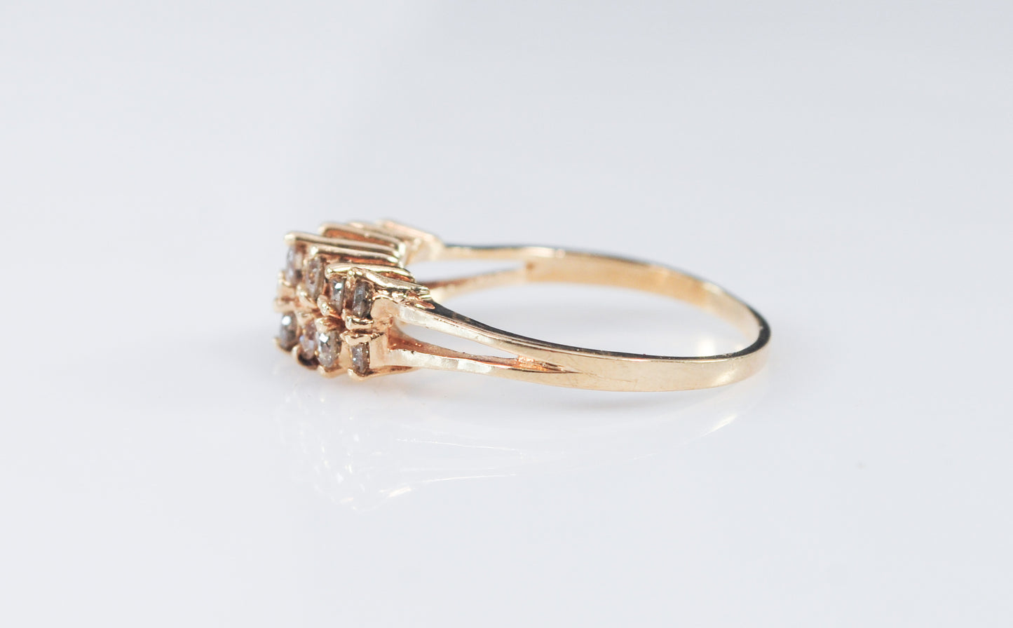 14K Gold 1/2 CTW Diamond Pyramid Ring