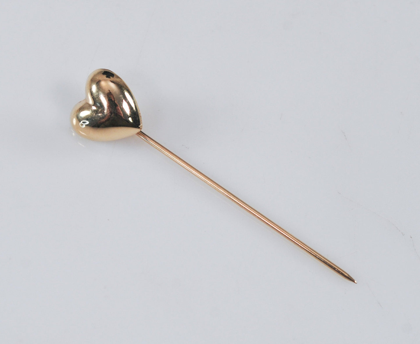 Vintage 14K Gold Heart Stick Pin