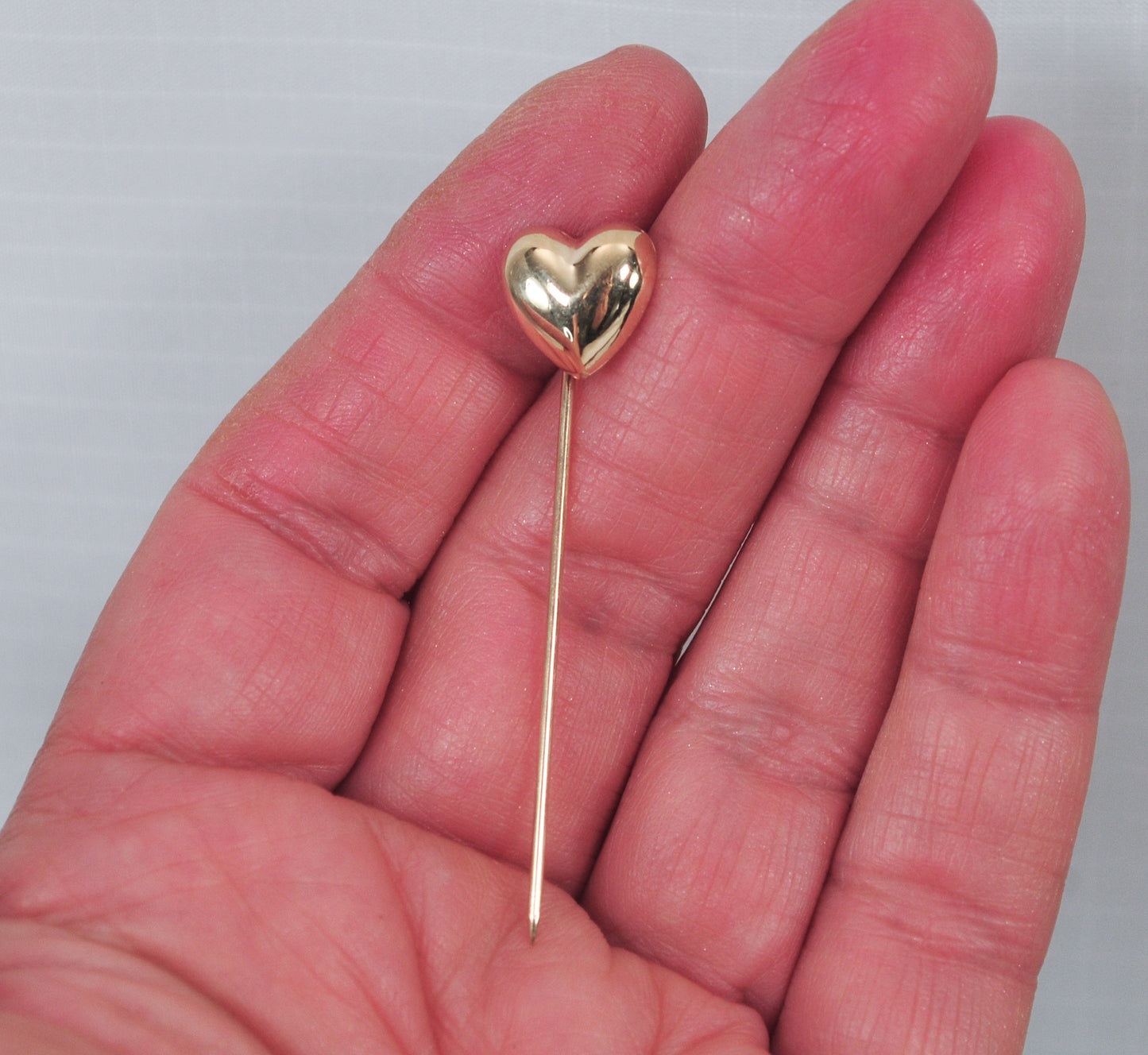 Vintage 14K Gold Heart Stick Pin