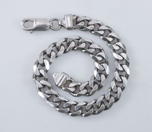 925 Italy Wide 7mm Curb Chain Bracelet