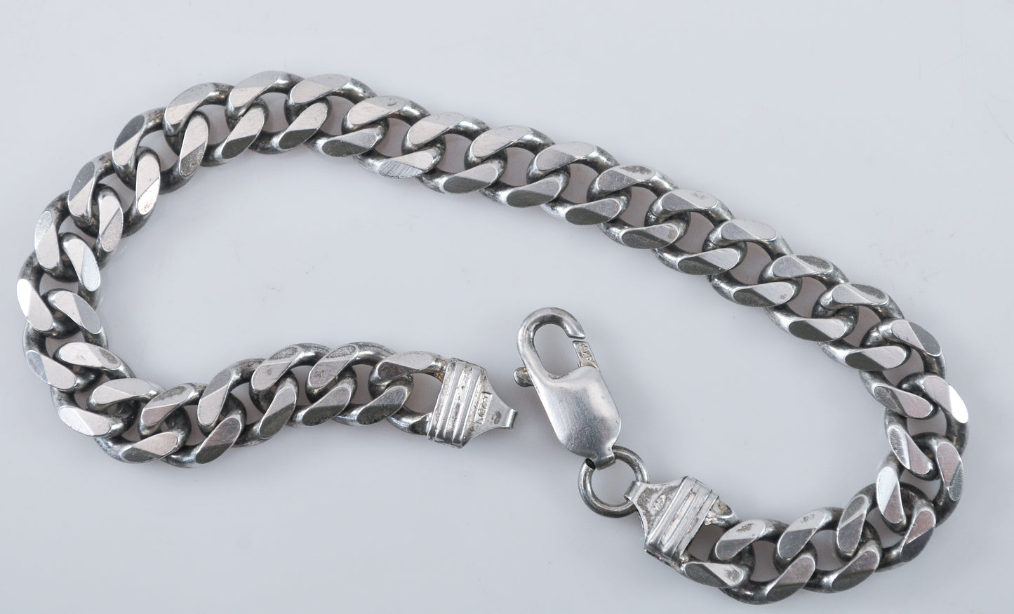 925 Italy Wide 7mm Curb Chain Bracelet