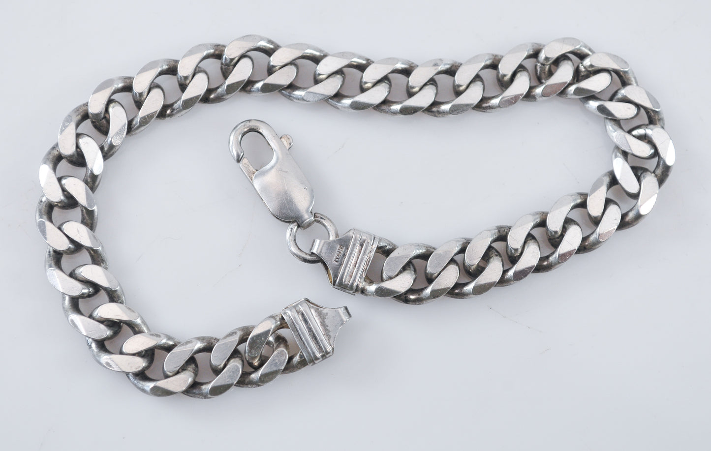 925 Italy Wide 7mm Curb Chain Bracelet