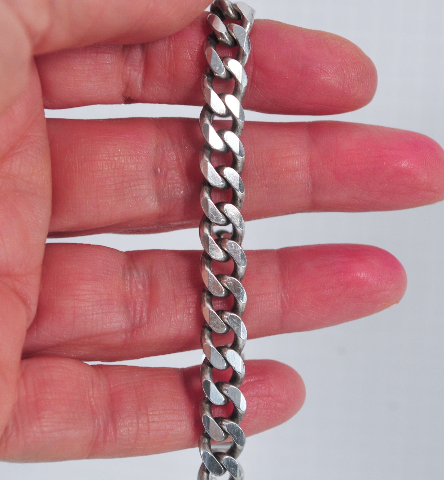 925 Italy Wide 7mm Curb Chain Bracelet