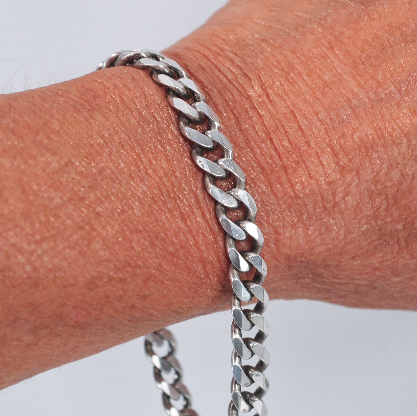 925 Italy Wide 7mm Curb Chain Bracelet