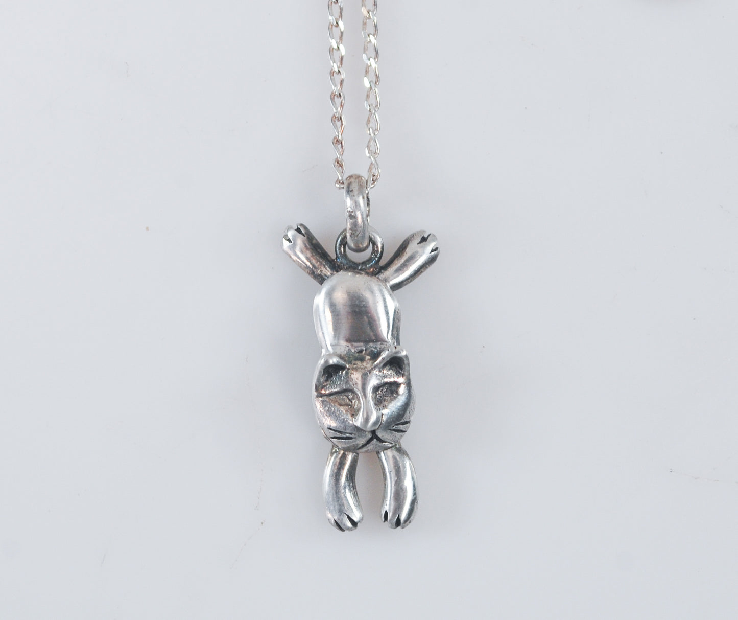 Sterling Silver Articulated Cat Necklace