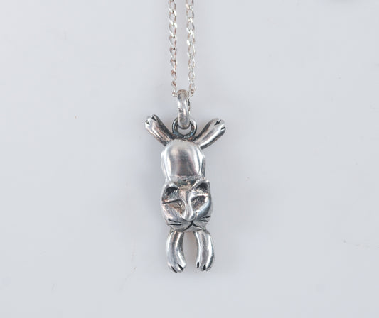 Sterling Silver Articulated Cat Necklace