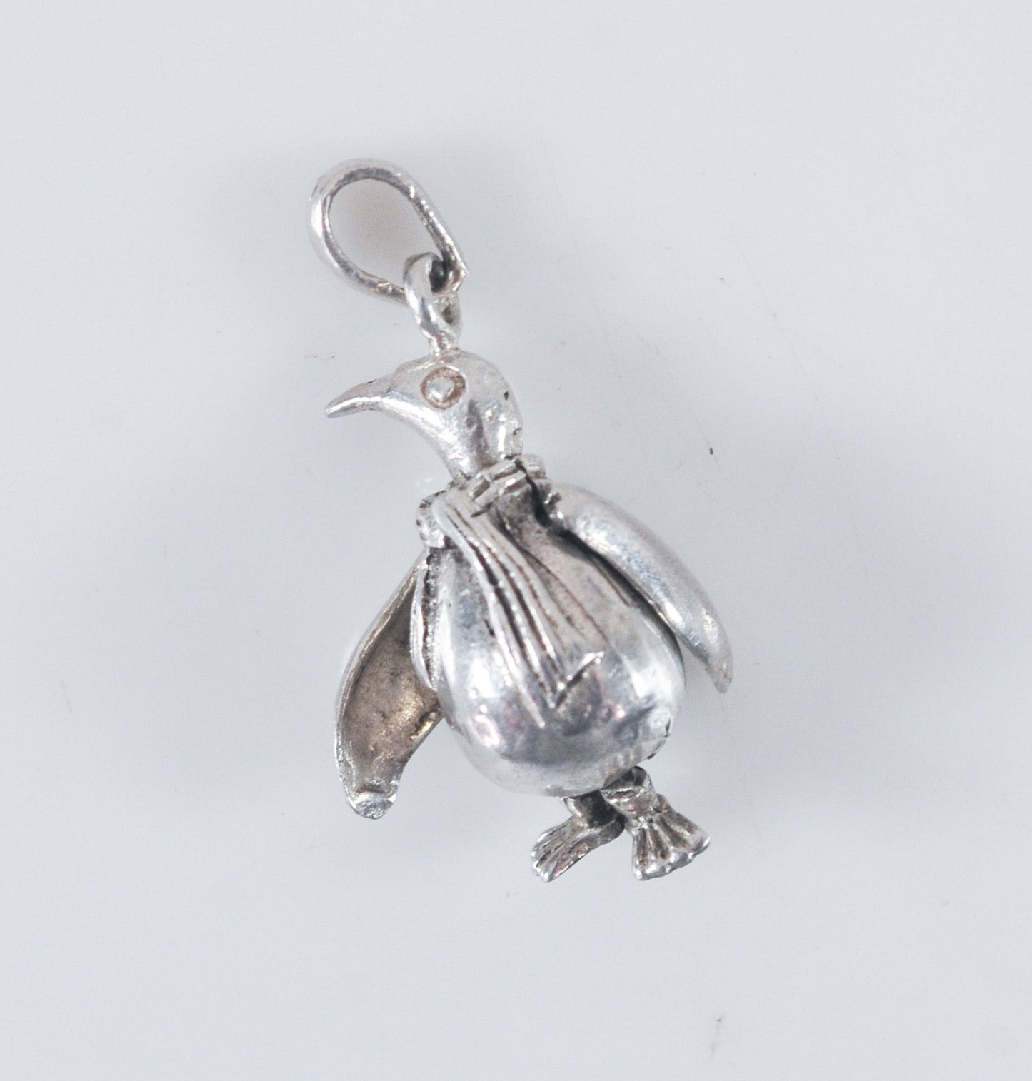 Articulated Sterling Silver Penguin Pendant or Charm