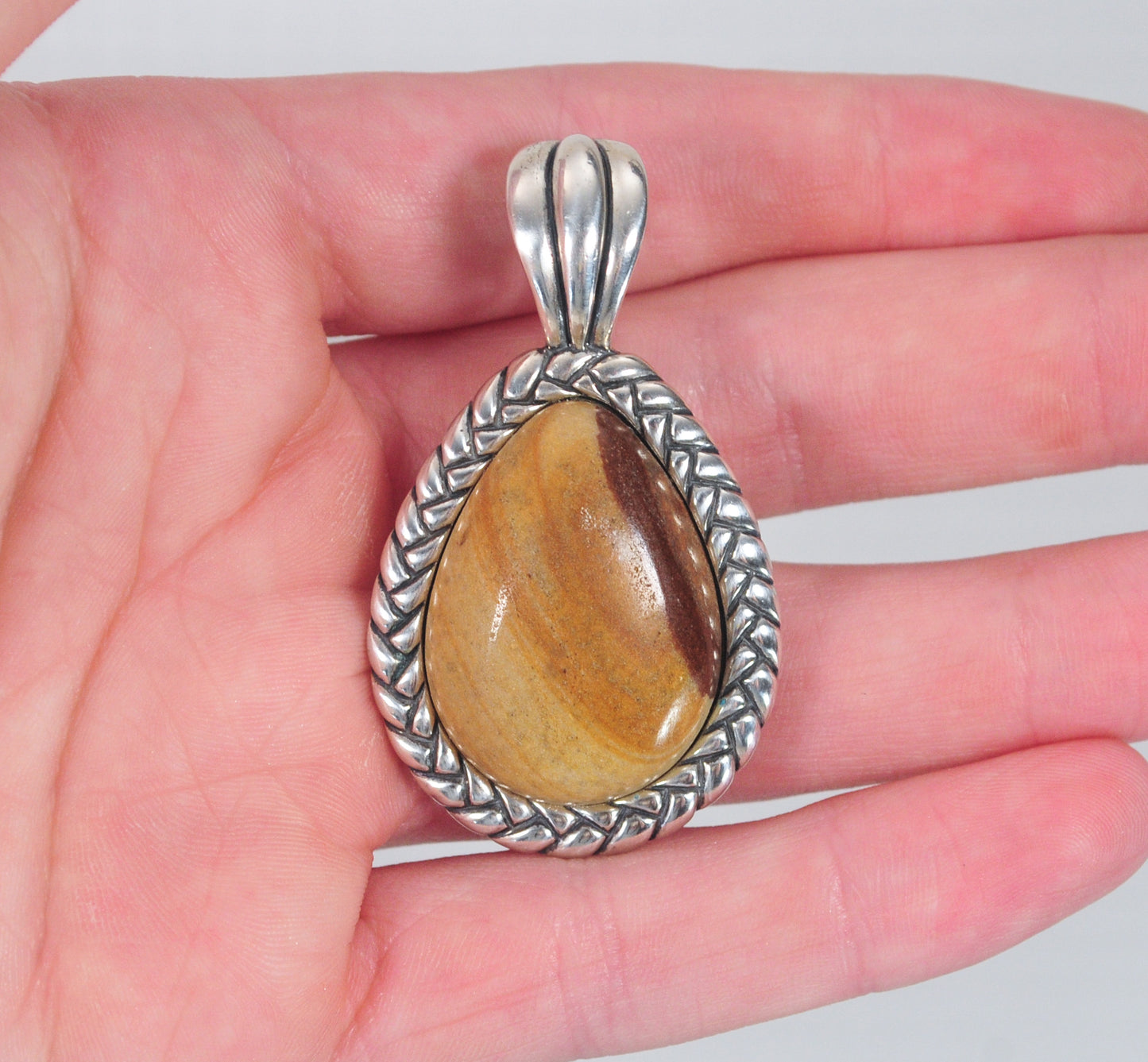 Carolyn Pollack Sterling Silver Jasper Enhancer Pendant