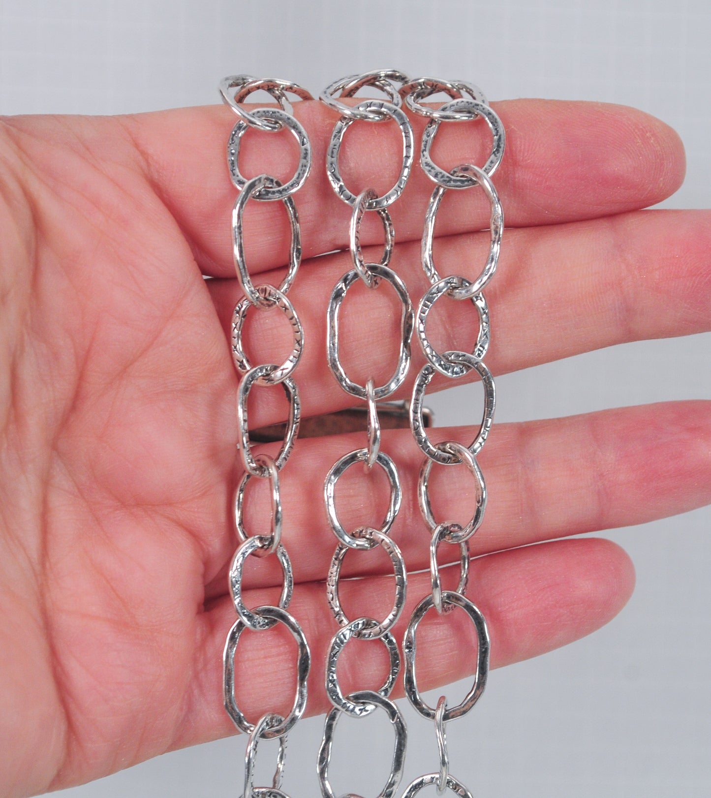 Opulenza Sterling Silver Hammered Bracelet