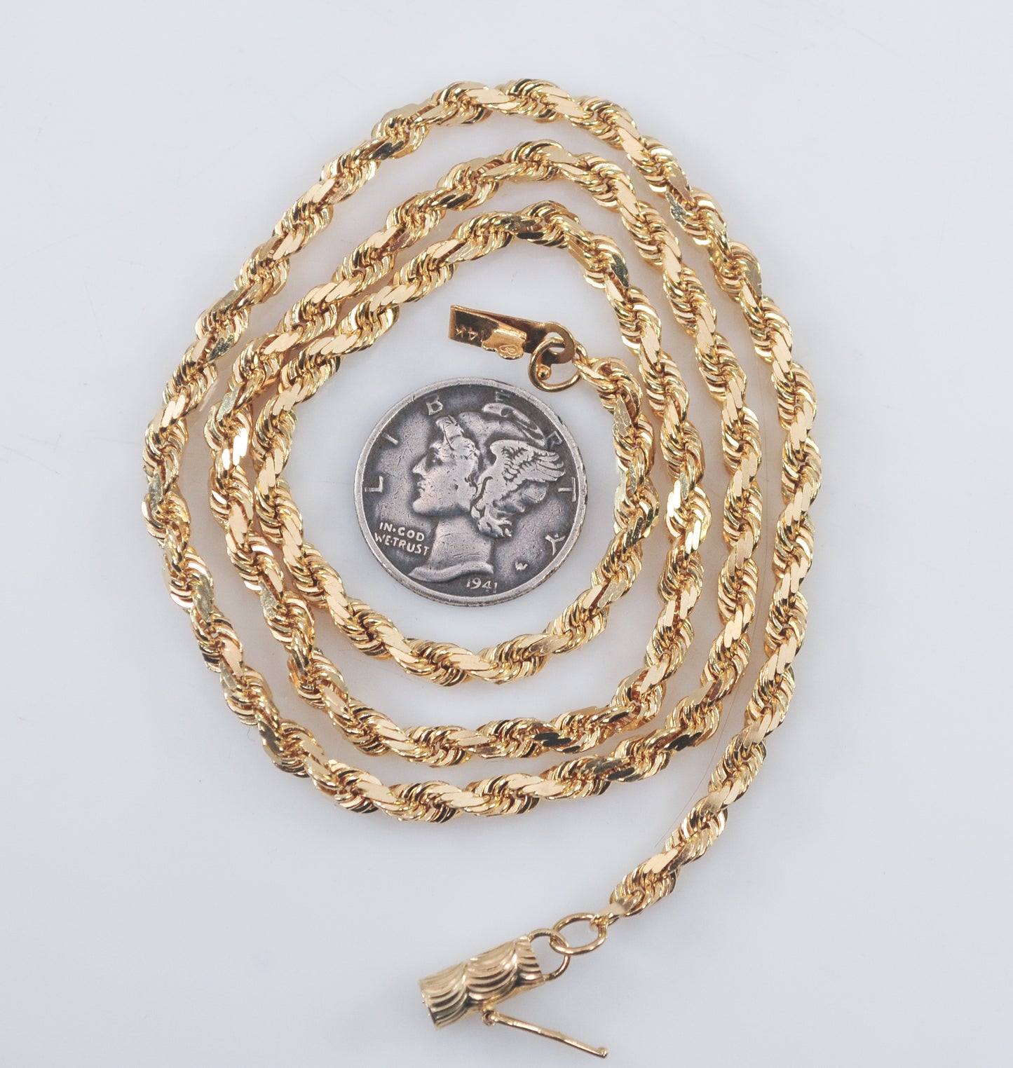 14K Gold Rope Chain Necklace