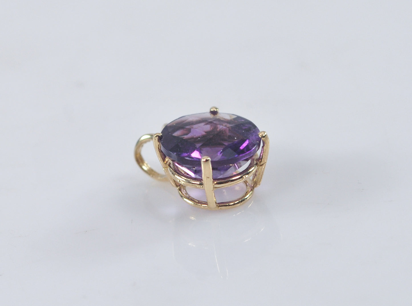 Small 10K Gold Amethyst Pendant