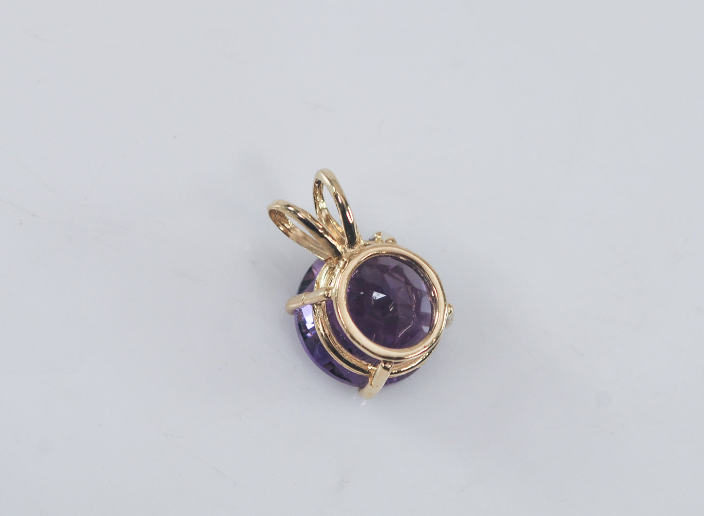 Small 10K Gold Amethyst Pendant