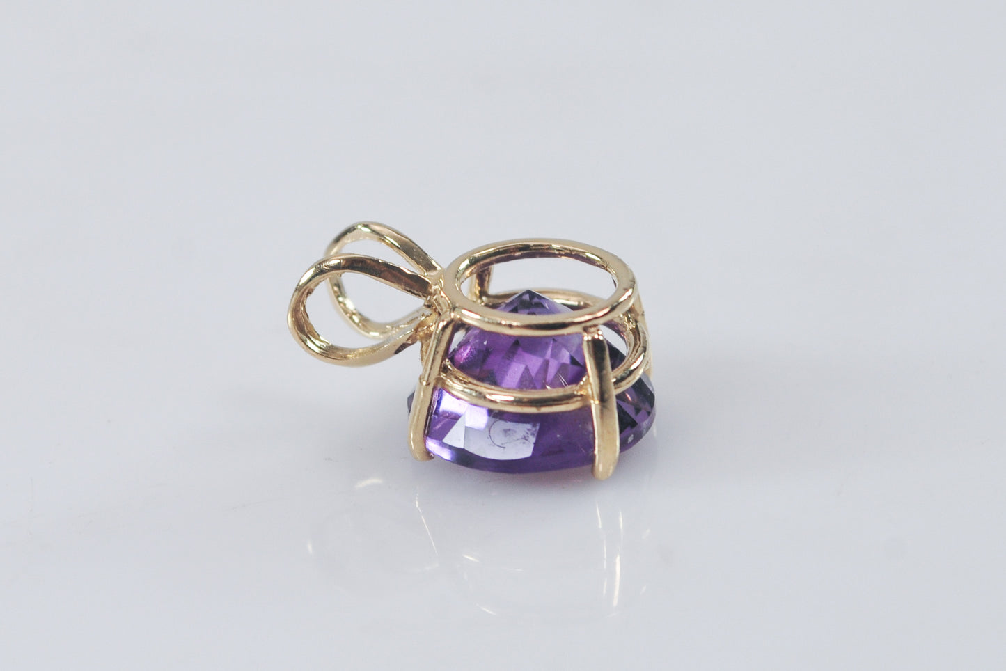 Small 10K Gold Amethyst Pendant