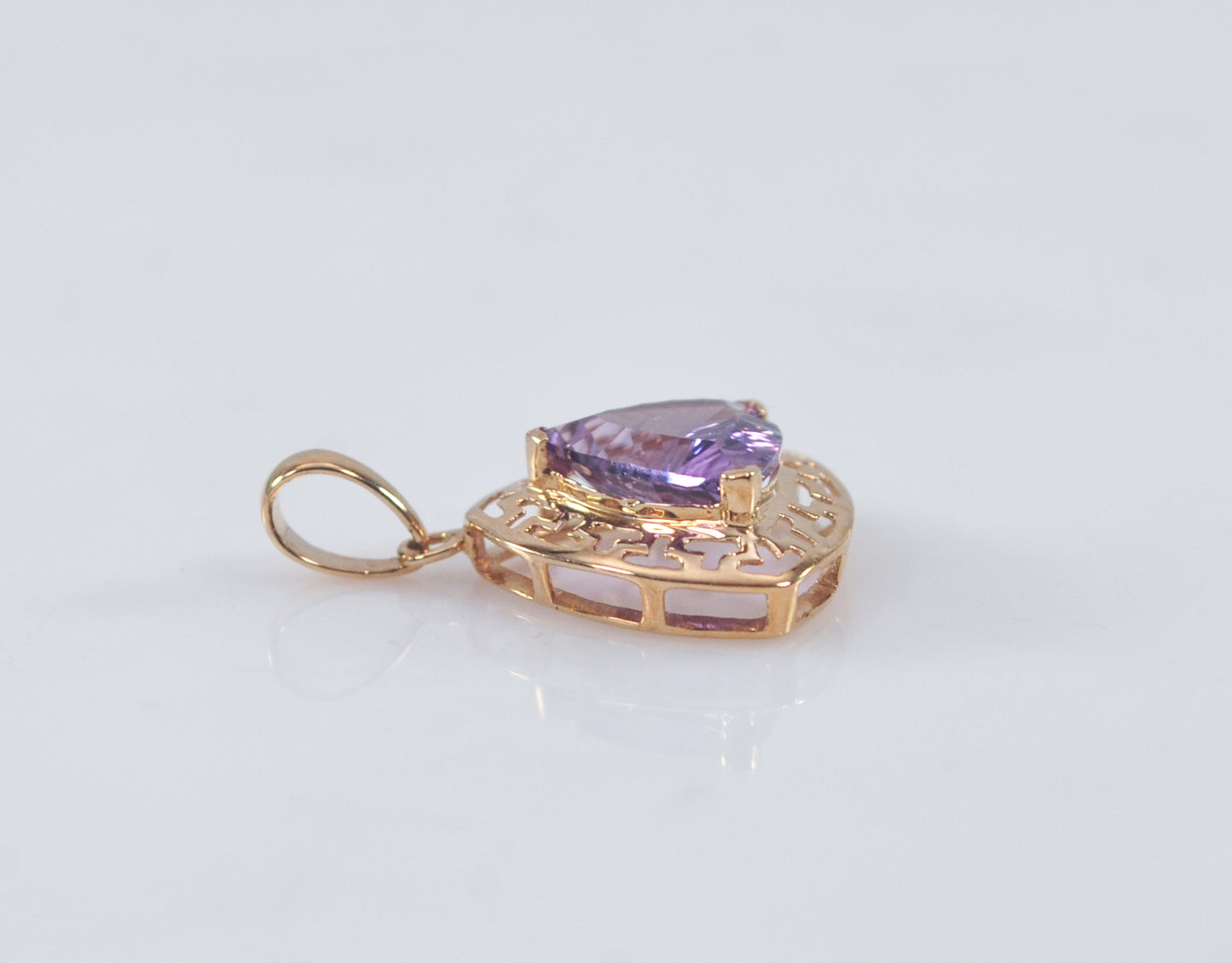 10K Gold Amethyst Pendant