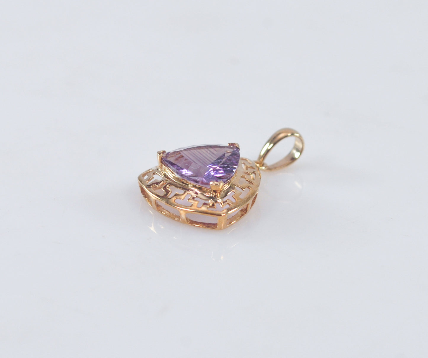 10K Gold Amethyst Pendant