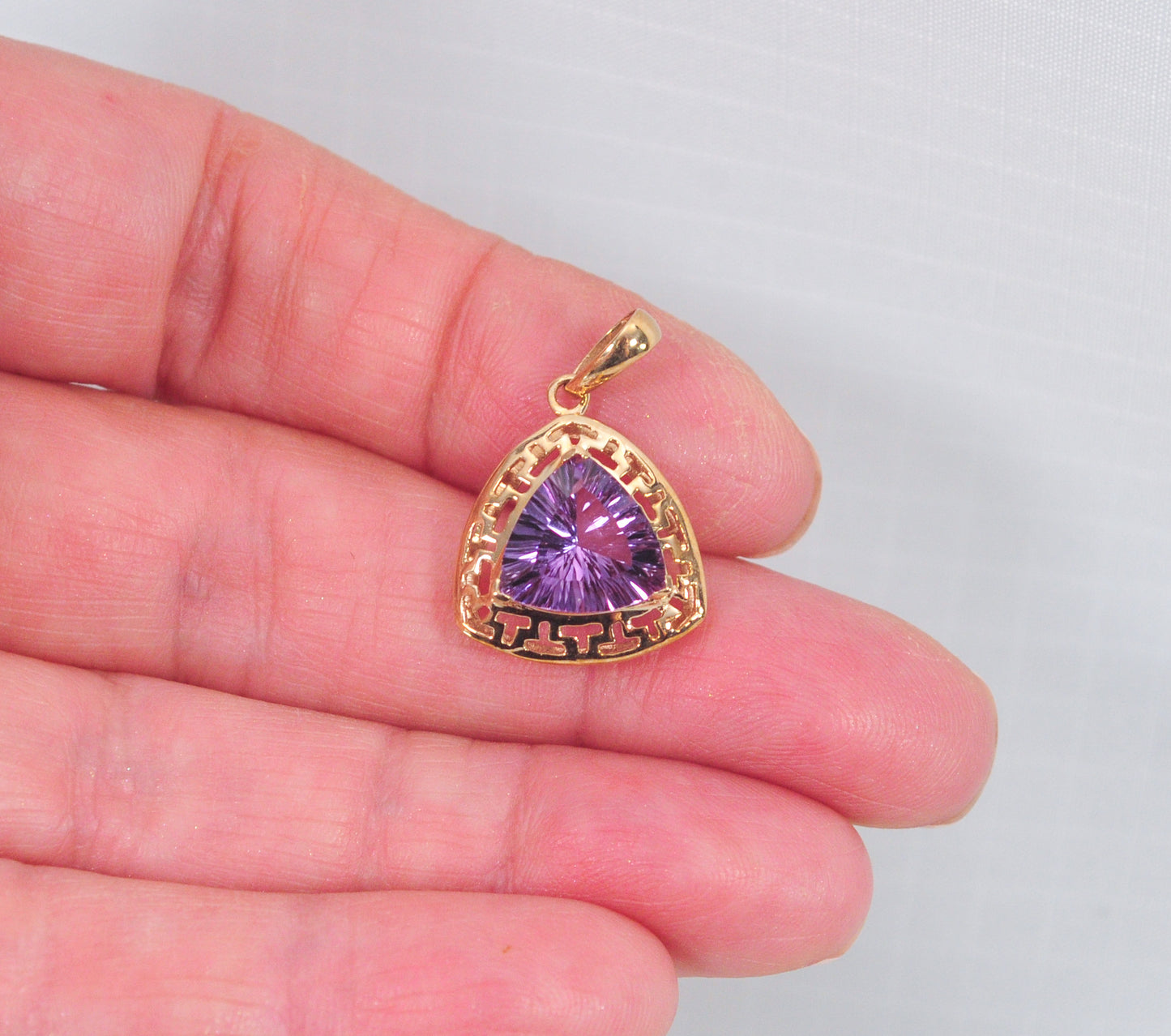 10K Gold Amethyst Pendant