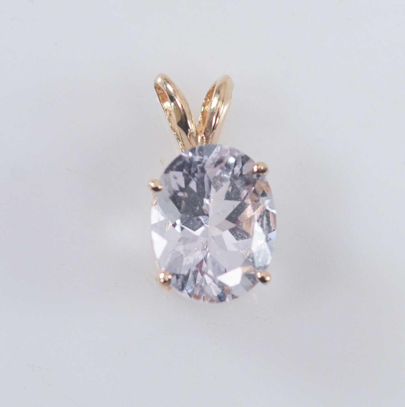 10K Gold Kunzite Pendant