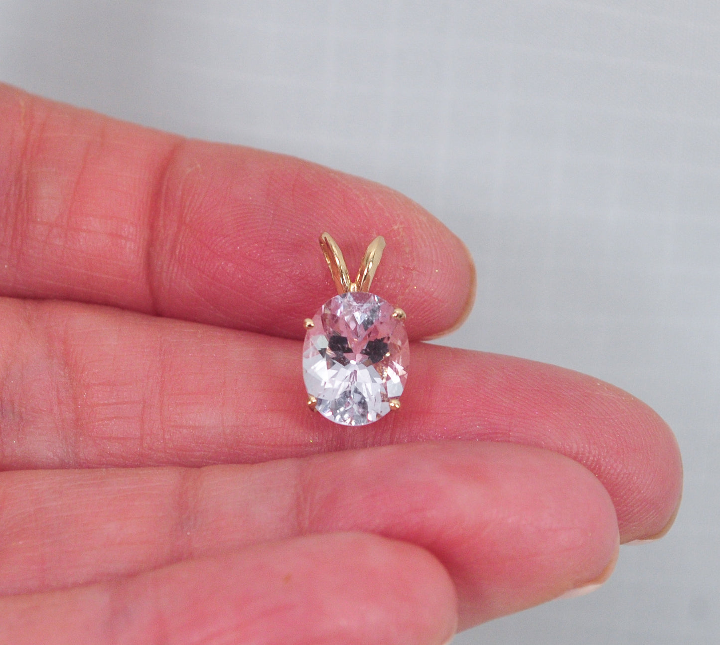 10K Gold Kunzite Pendant